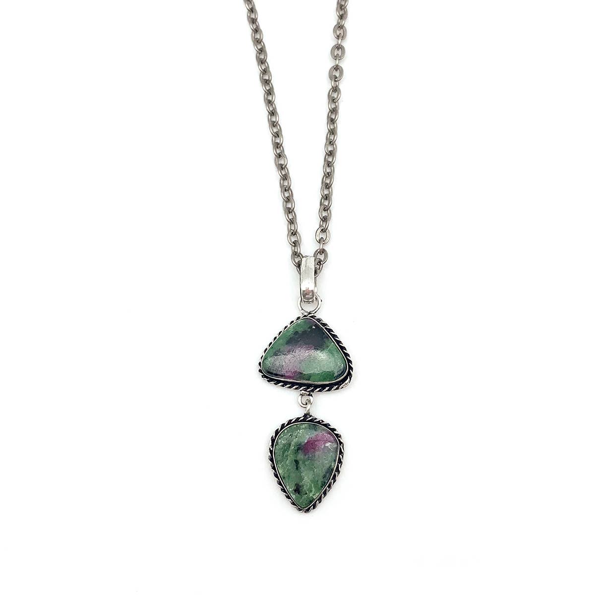 Handcrafted Semiprecious Stone Necklace - Ruby Zoisite