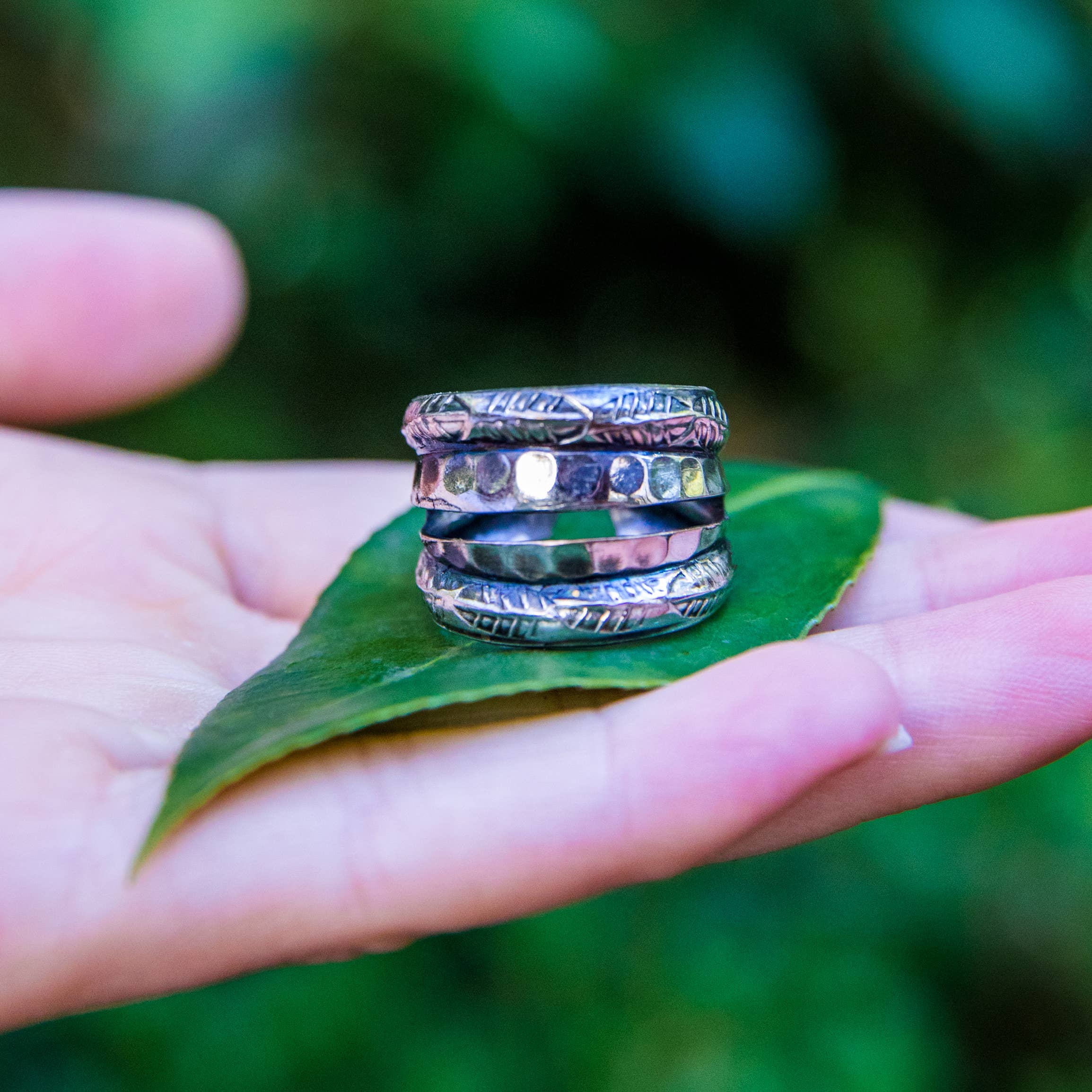 Kashi Hammered Open Band Ring
