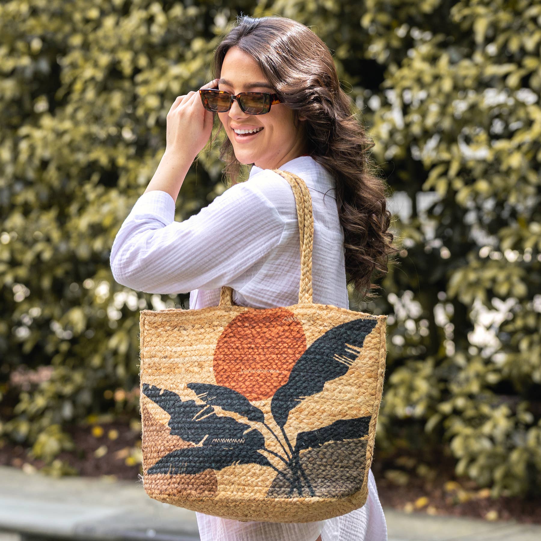 Capri Jute Bag with Tropical Prints
