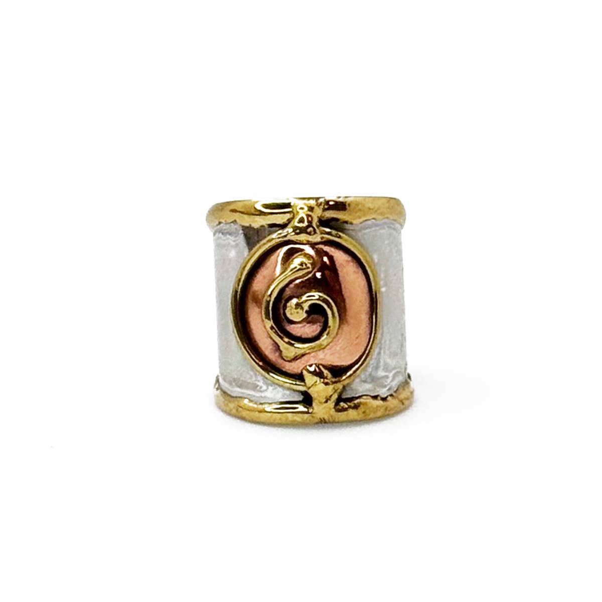 Janya Mixed Metal Ring - Spiral Orb