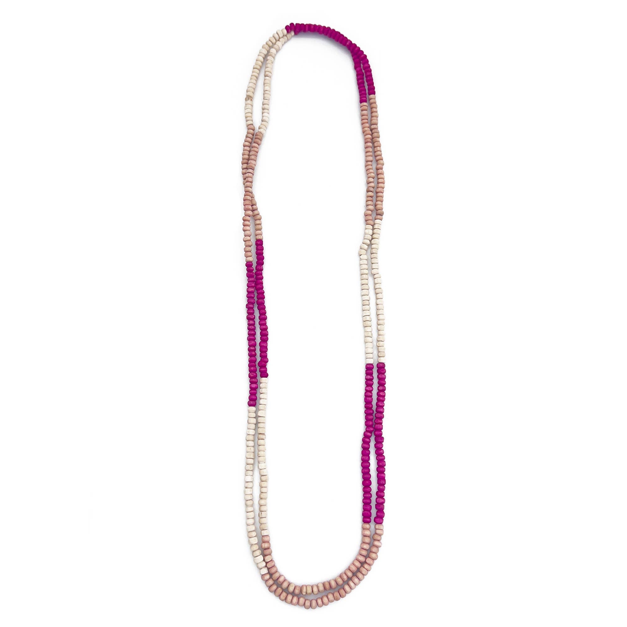 Prismatic Hues Necklace - Peach, Fuchsia, White