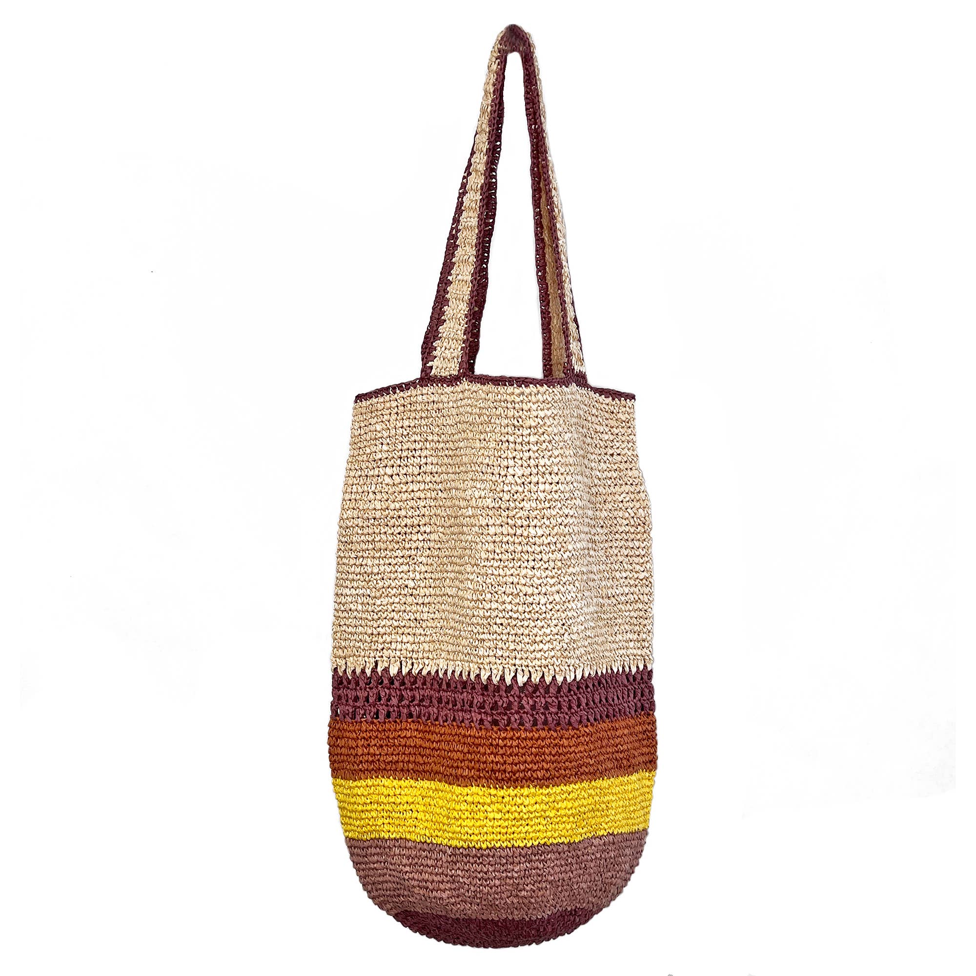 Zhuri Bag - Large Raffia Tote - Brown Tones