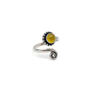 Tanvi Collection Ring - Silver with Yellow Agate