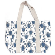 Handcrafted Canvas Bag with Block-Printed Sea Turtles