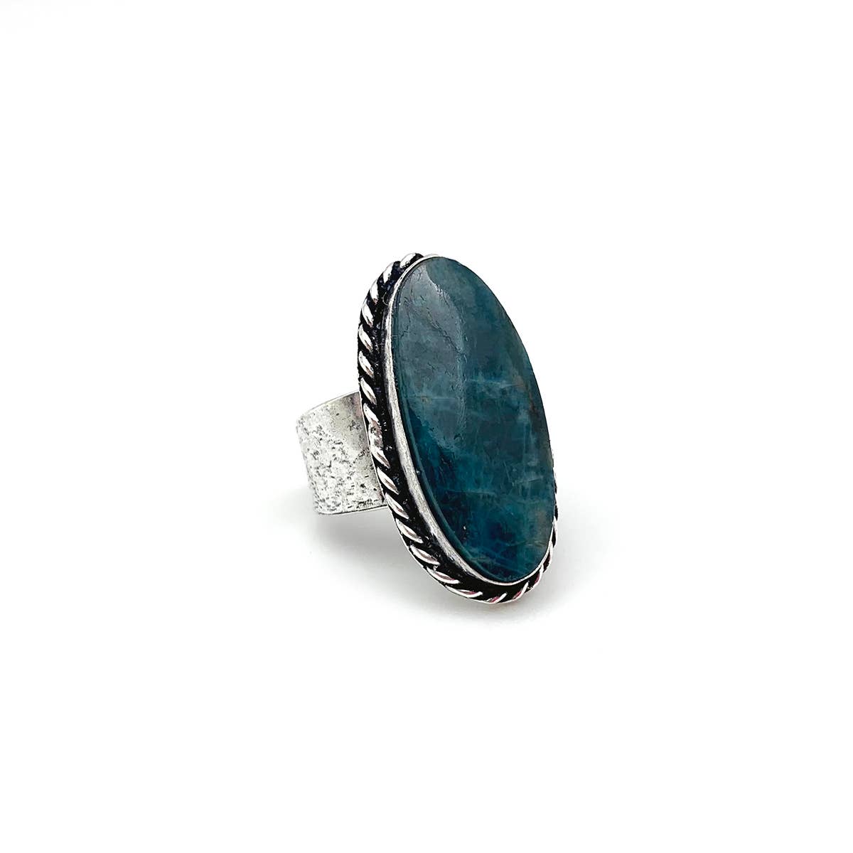 Handcrafted Kashi Semiprecious Stone Ring - Apatite