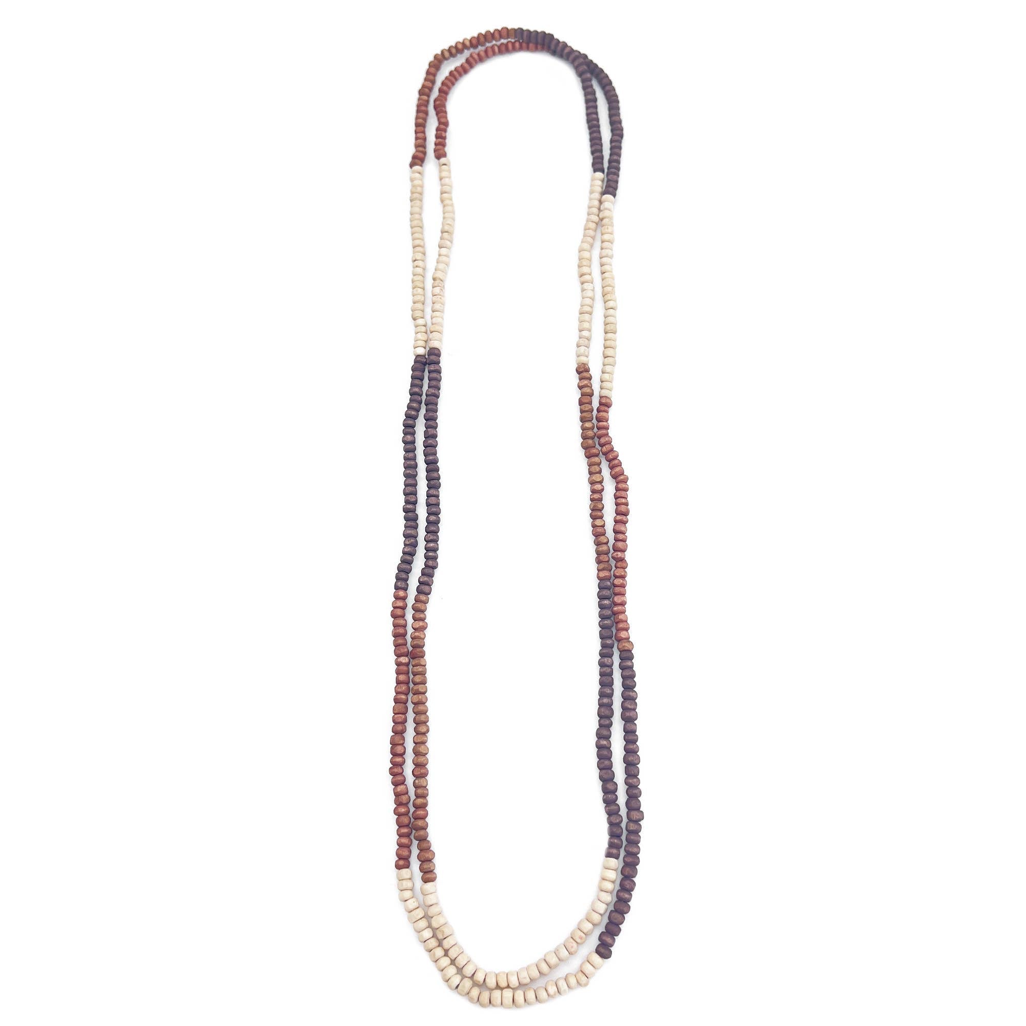 Prismatic Hues Necklace - Espresso, Brown, White