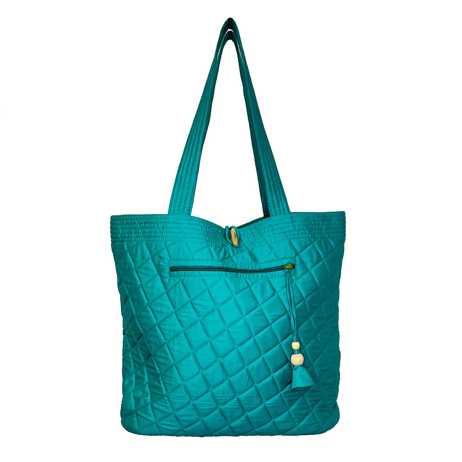 Aviva Collection - Quilted Solid Cotton Shopper Tote