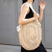 Nina Bag - Knitted Cotton Bag with Rope Handles - Sand
