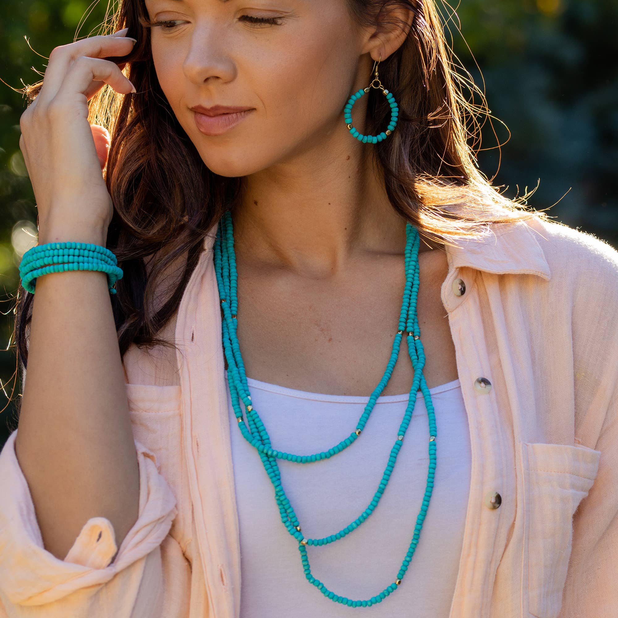 Chromatic Hues Long Necklace Prepack With Display