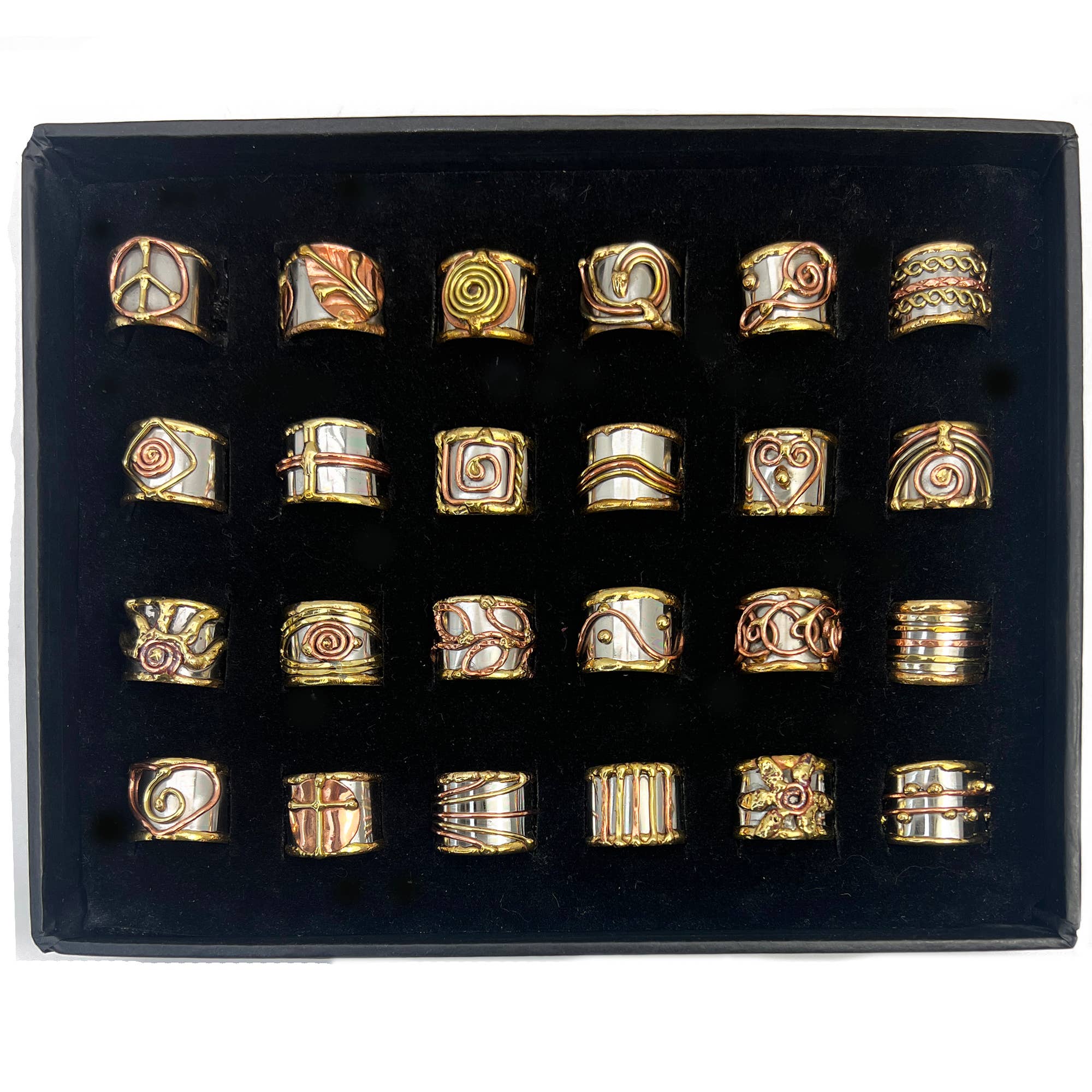 Mixed Metal Narrow Rings Prepack - 24 count (no display)