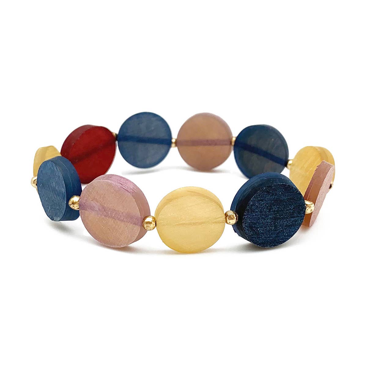 Omala Bold & Brash Collection Circle Beads Elastic Bracelet