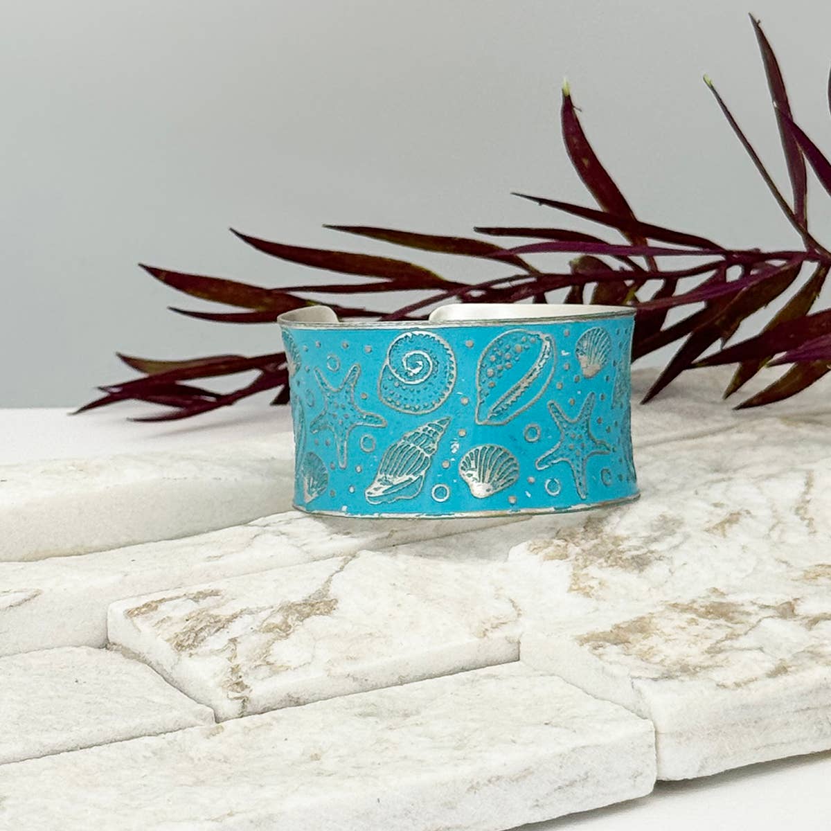 Handcrafted Blue Sea Life Patina Bracelet