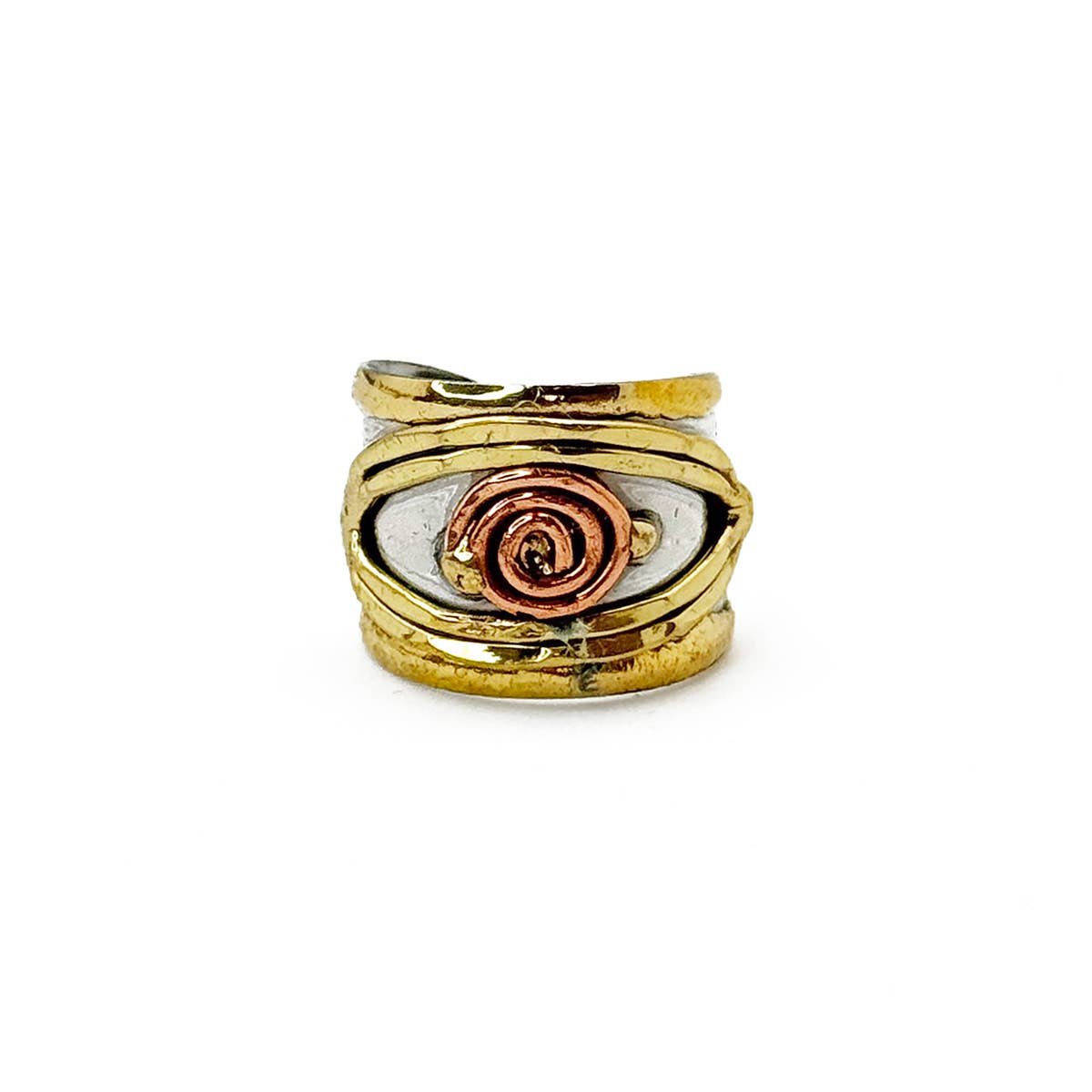 Handcrafted Mixed Metal Eye Ring