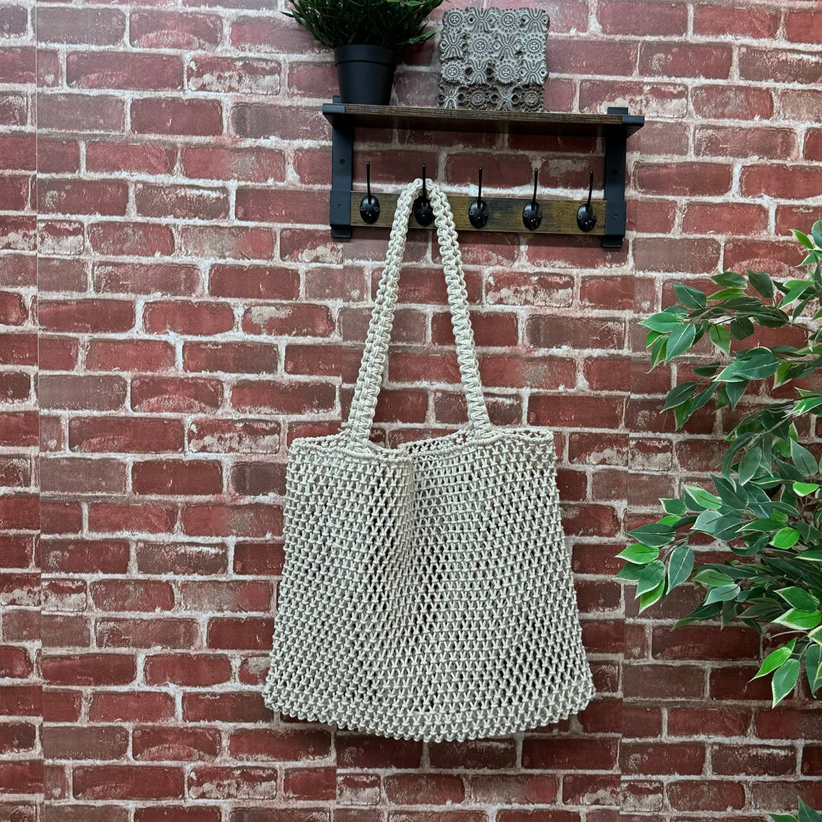 Maui Tote - White Woven Cotton Market Bag