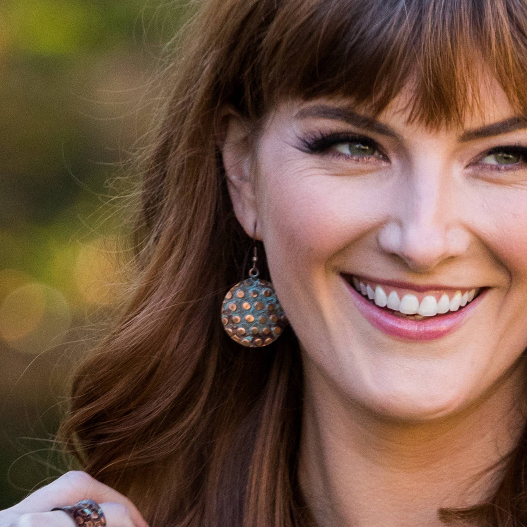 24 Copper Patina Earrings Prepack And Wooden Spinner Display