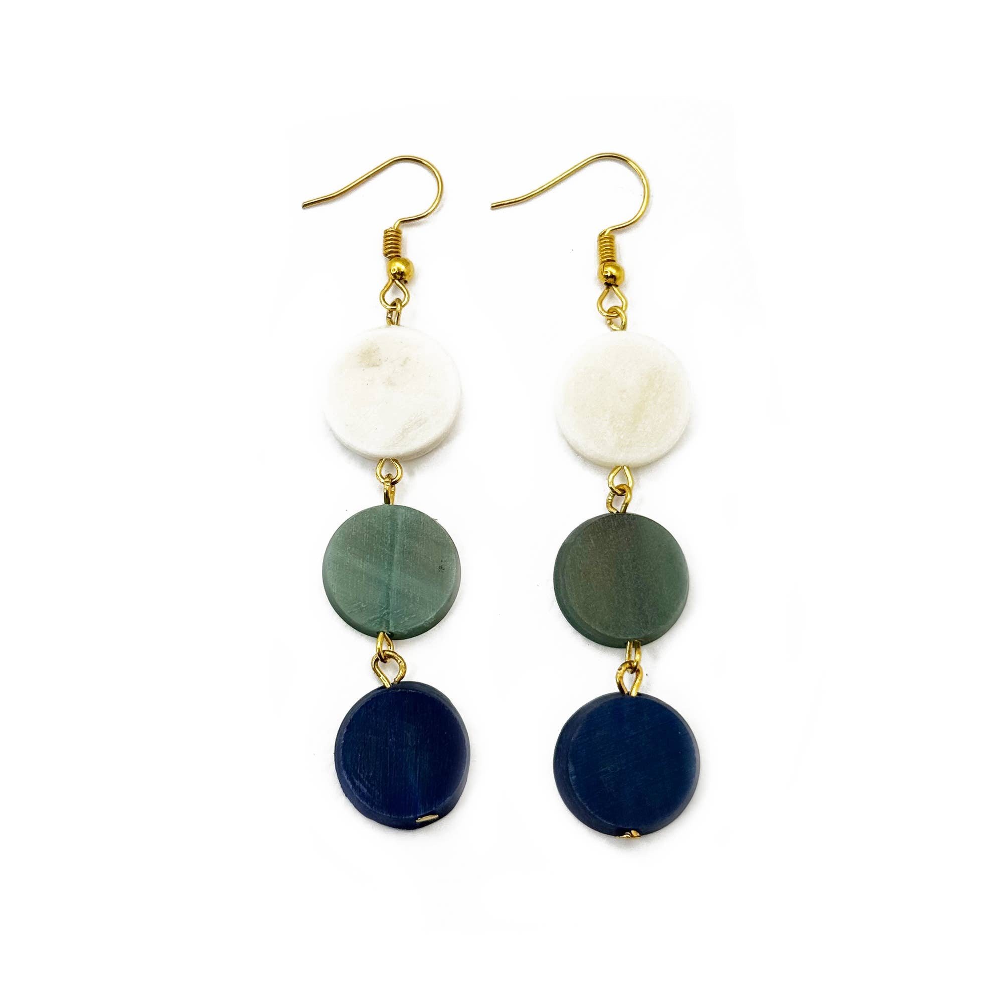 Omala Azure Coast Earrings - Triple Circle Cool