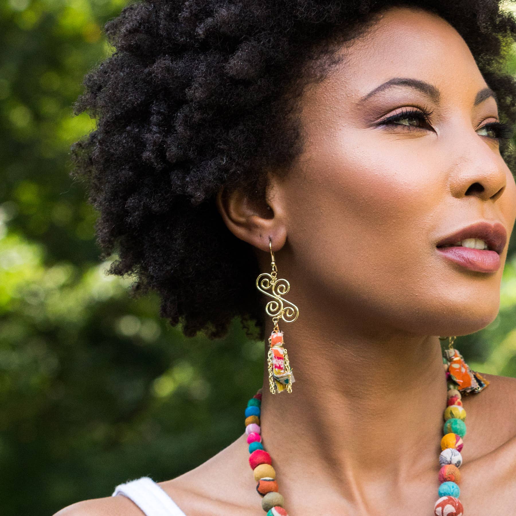 Aasha Wire and Tassel Earrings