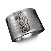 Silver Plated Adjustable Cuff Bracelet - Seahorse