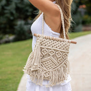 Coco Bag - Cotton macrame handbag with cotton lining