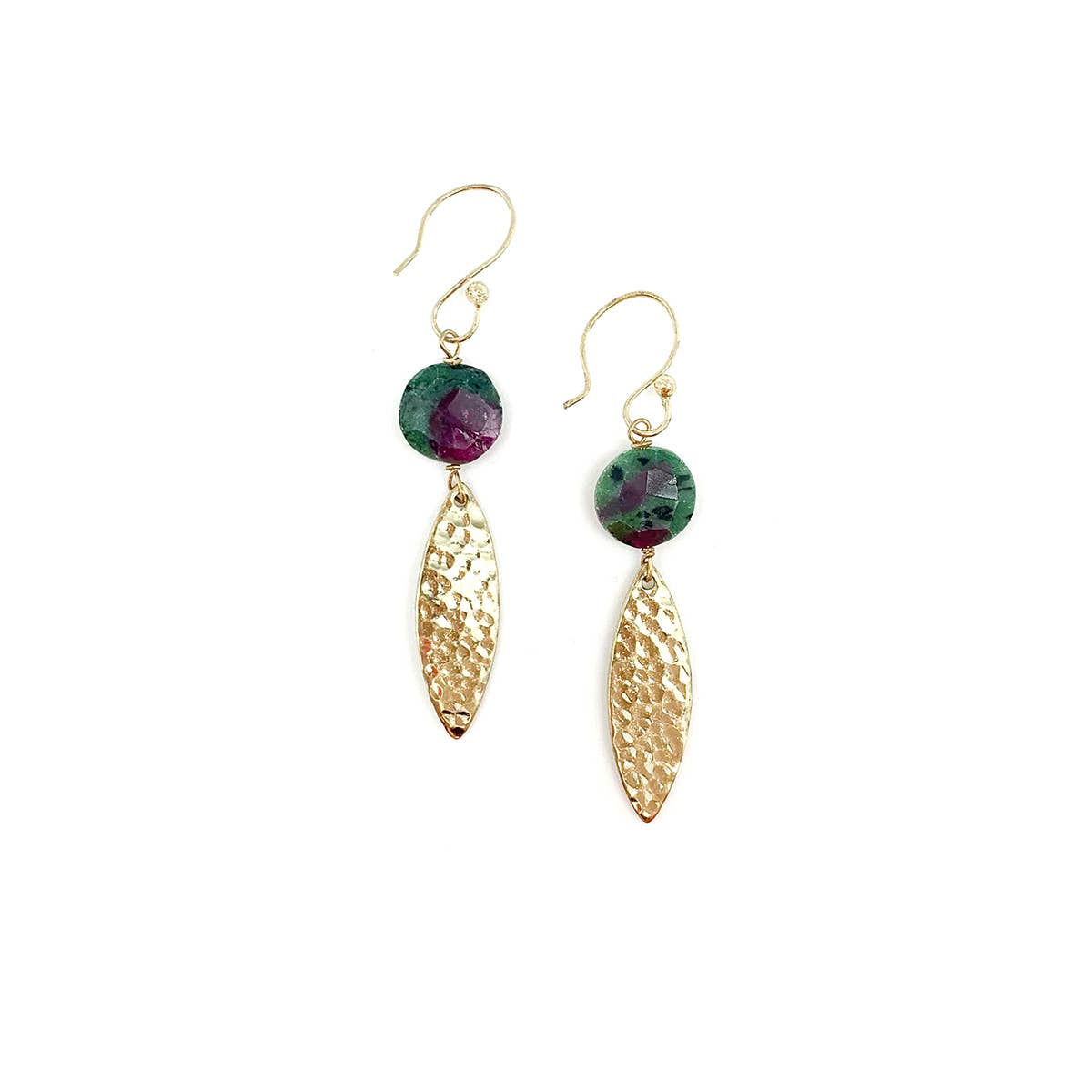 Akriti Gold and Medium Faceted Ruby Ziosite Earrings