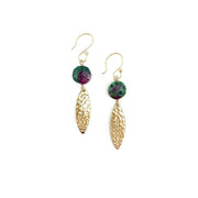Akriti Gold and Medium Faceted Ruby Ziosite Earrings
