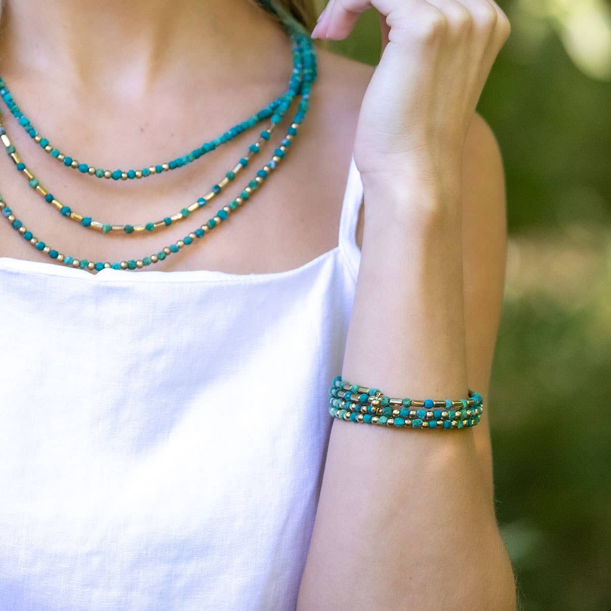 Aasha Chic Seagrass Coil Kantha Handcrafted Bracelet