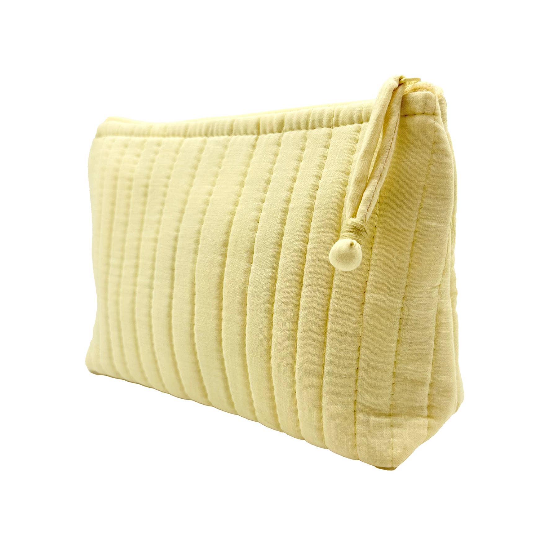 Aviva Collection - Quilted Solid Cotton Travel Pouch