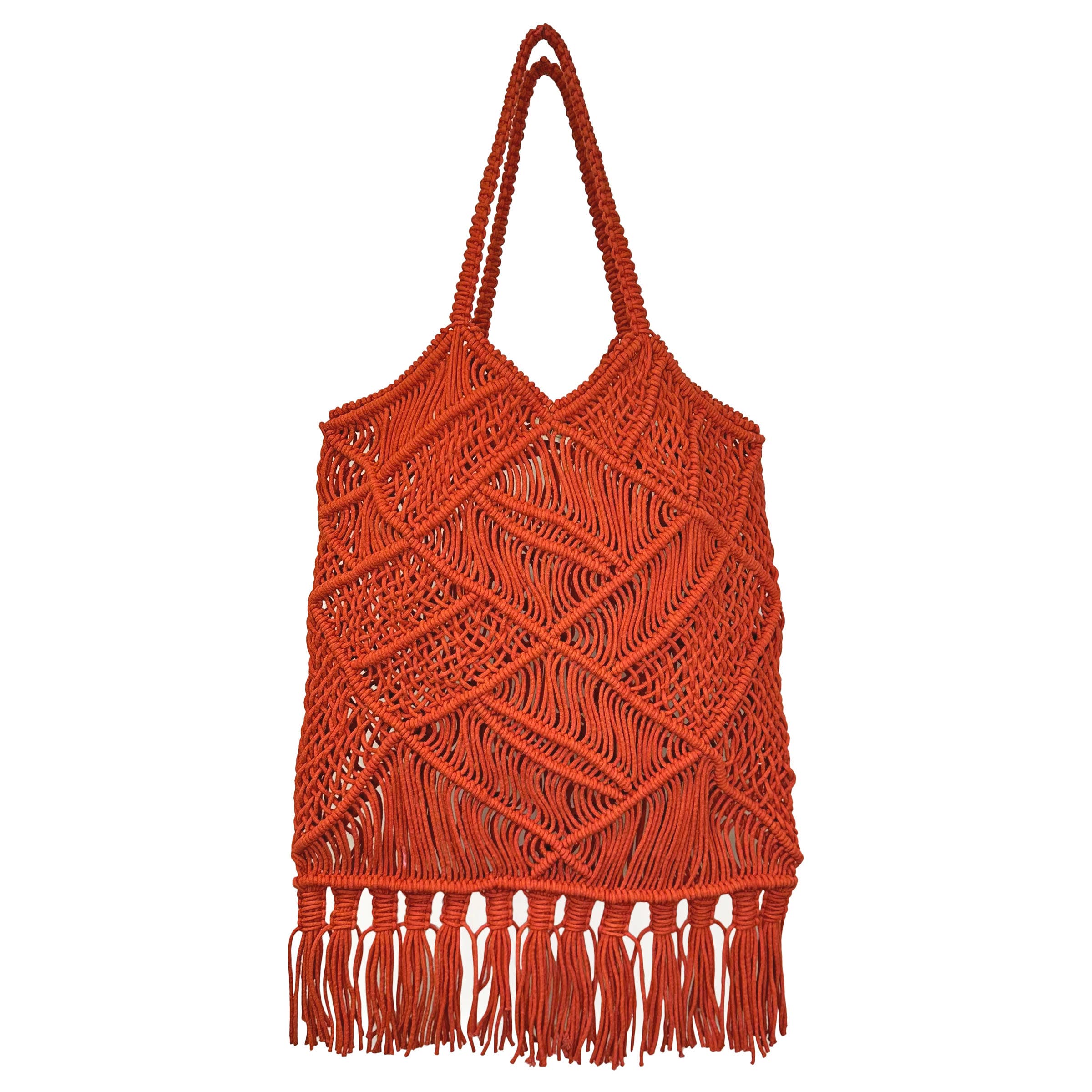 Adira Woven Cotton Macrame Large Fringe Bags