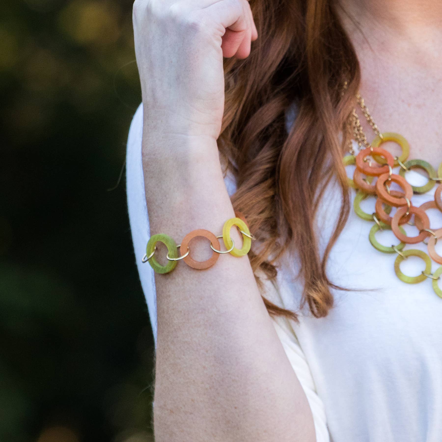 Omala Citrus Sunshine Collection Open Circles Link Bracelet