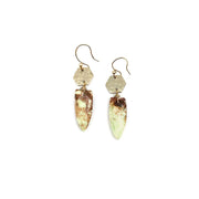 Akriti Gold and Large Faceted Lemon Chrysoprase Earrings