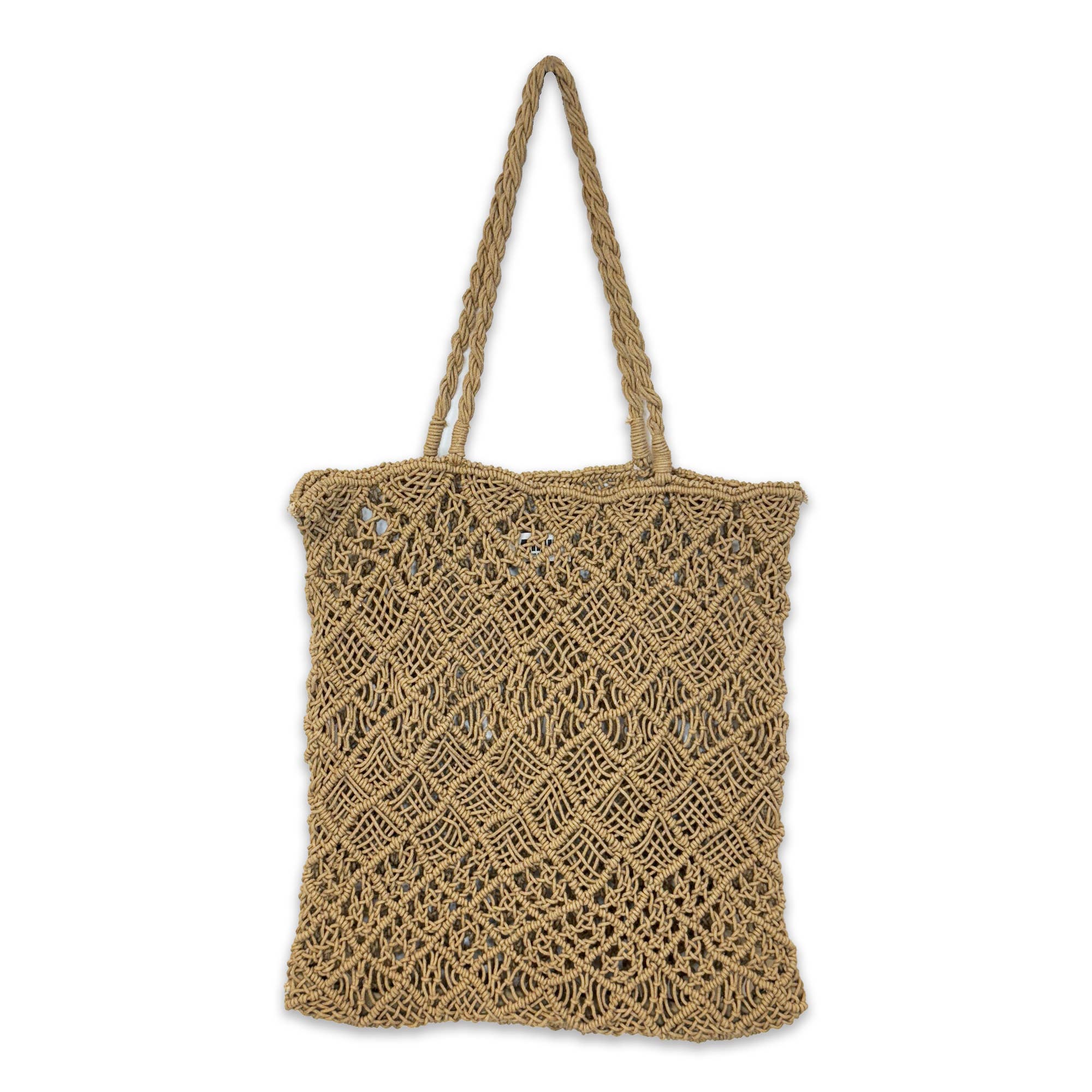 Shelby Bag - Woven Tan Macrame Bag