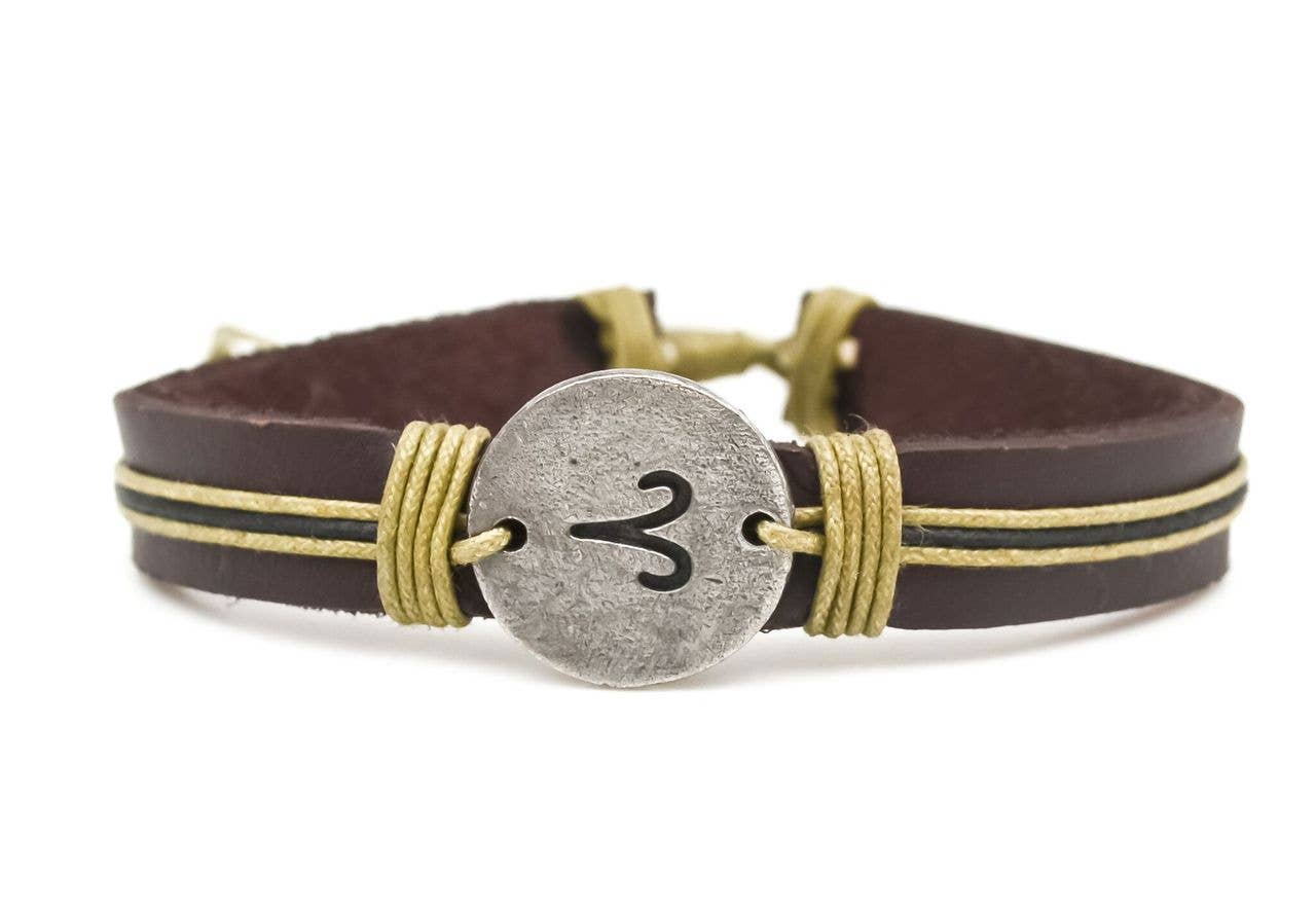 Zodiac Pewter Aries Glyph Bracelet