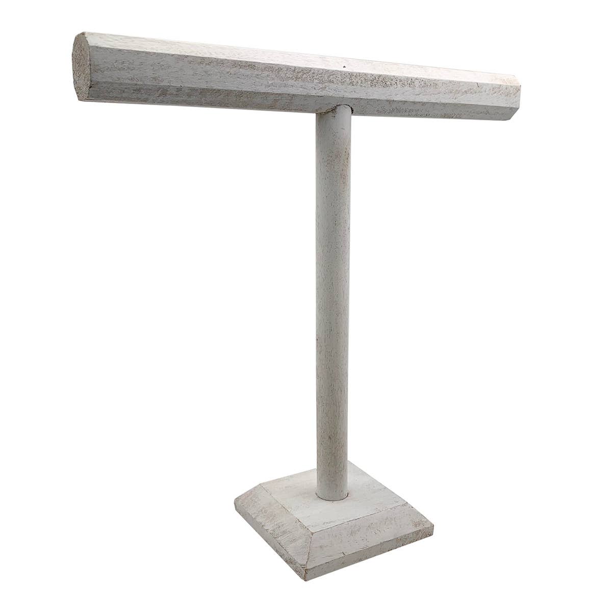 Medium Hexagon T-Bar Wooden Display - White