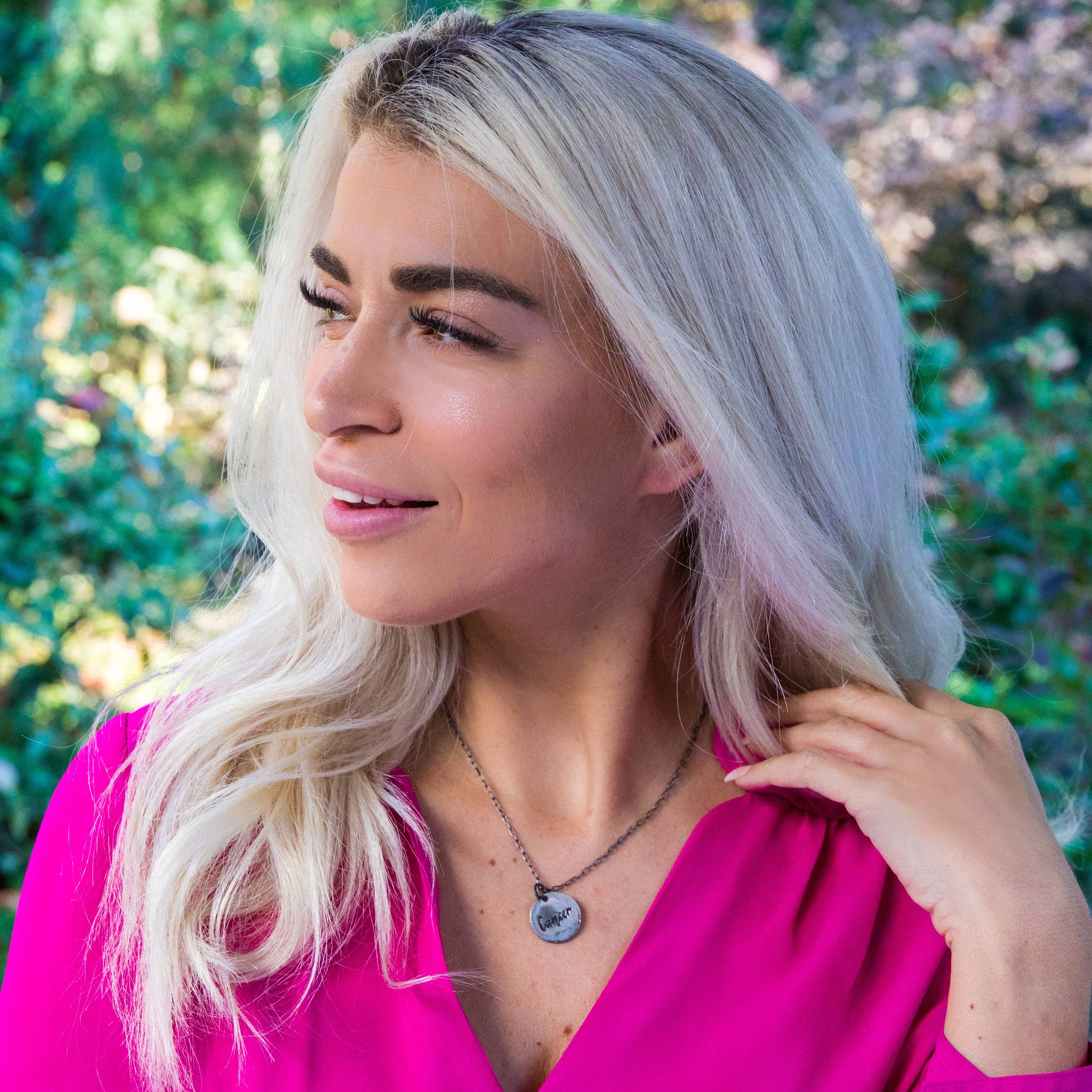 Cancer Zodiac Pewter Glyph Necklace