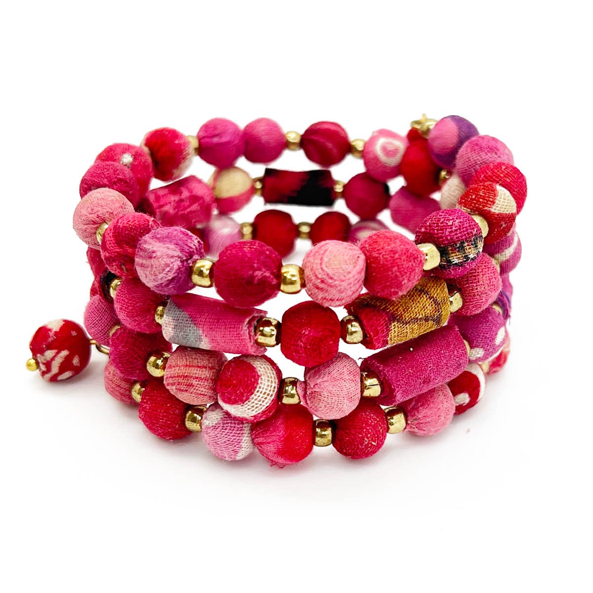 Aasha Blush Coil Kantha Beaded & Handcrafted Bracelet