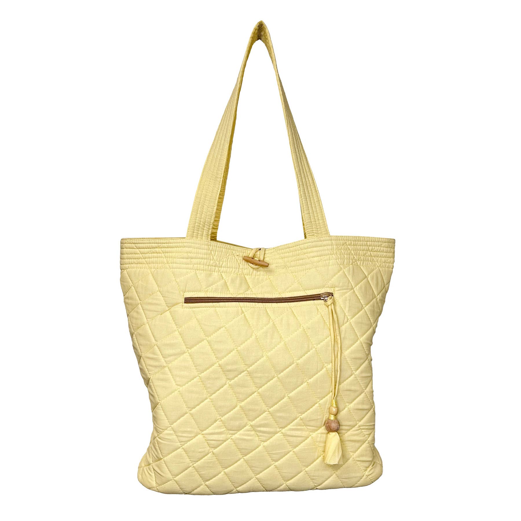 Aviva Collection - Quilted Solid Cotton Shopper Tote