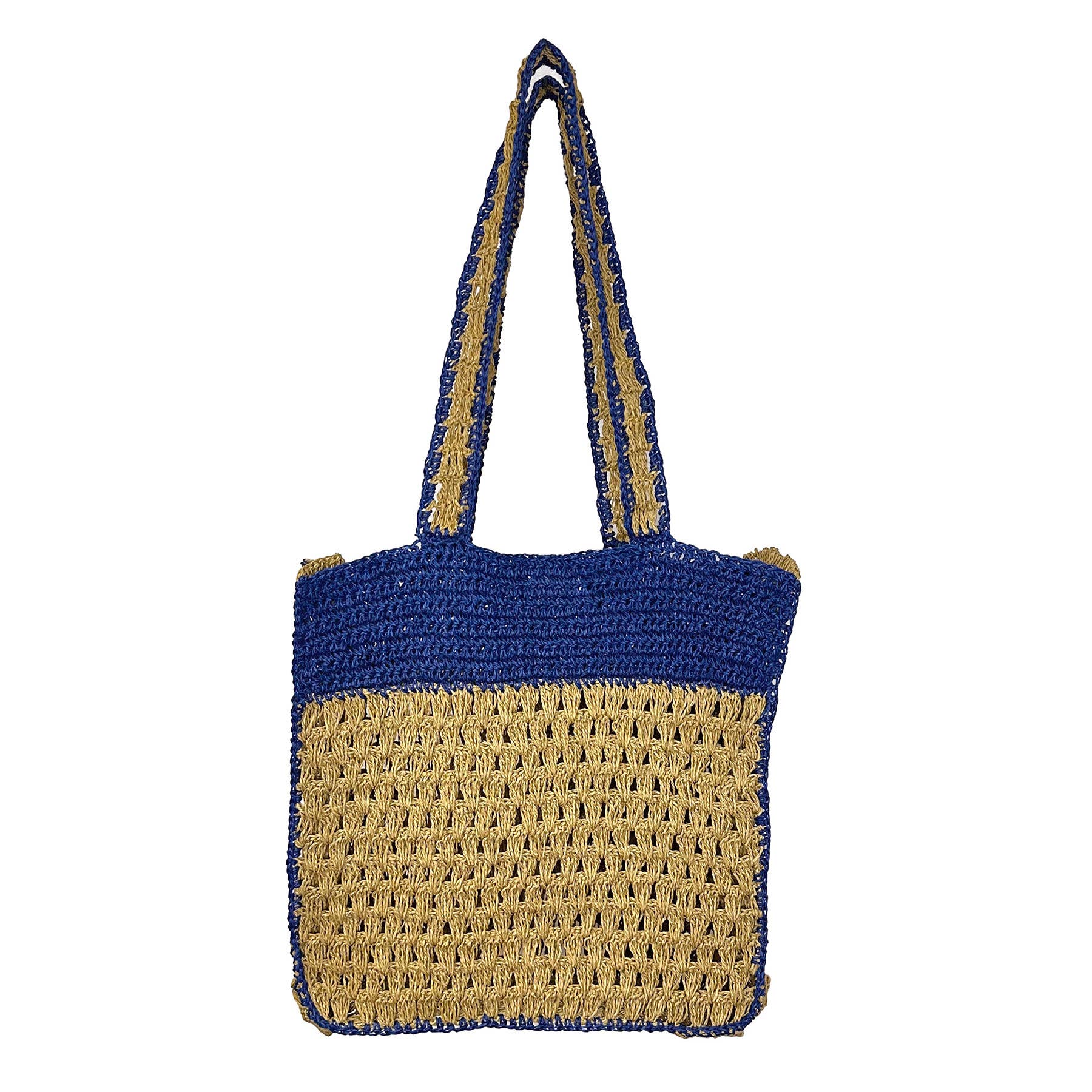 Mirasol Woven Jute Shoulder Bag with Colorful Accents