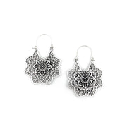 Tanvi Collection Earrings - Silver Filigree Flowers