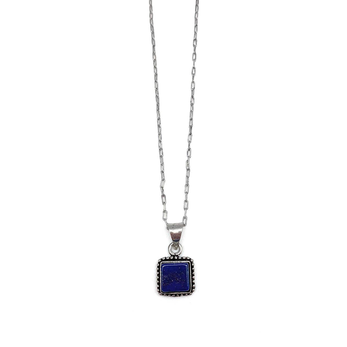 Handcrafted Semiprecious Small Stone Necklace - Lapis