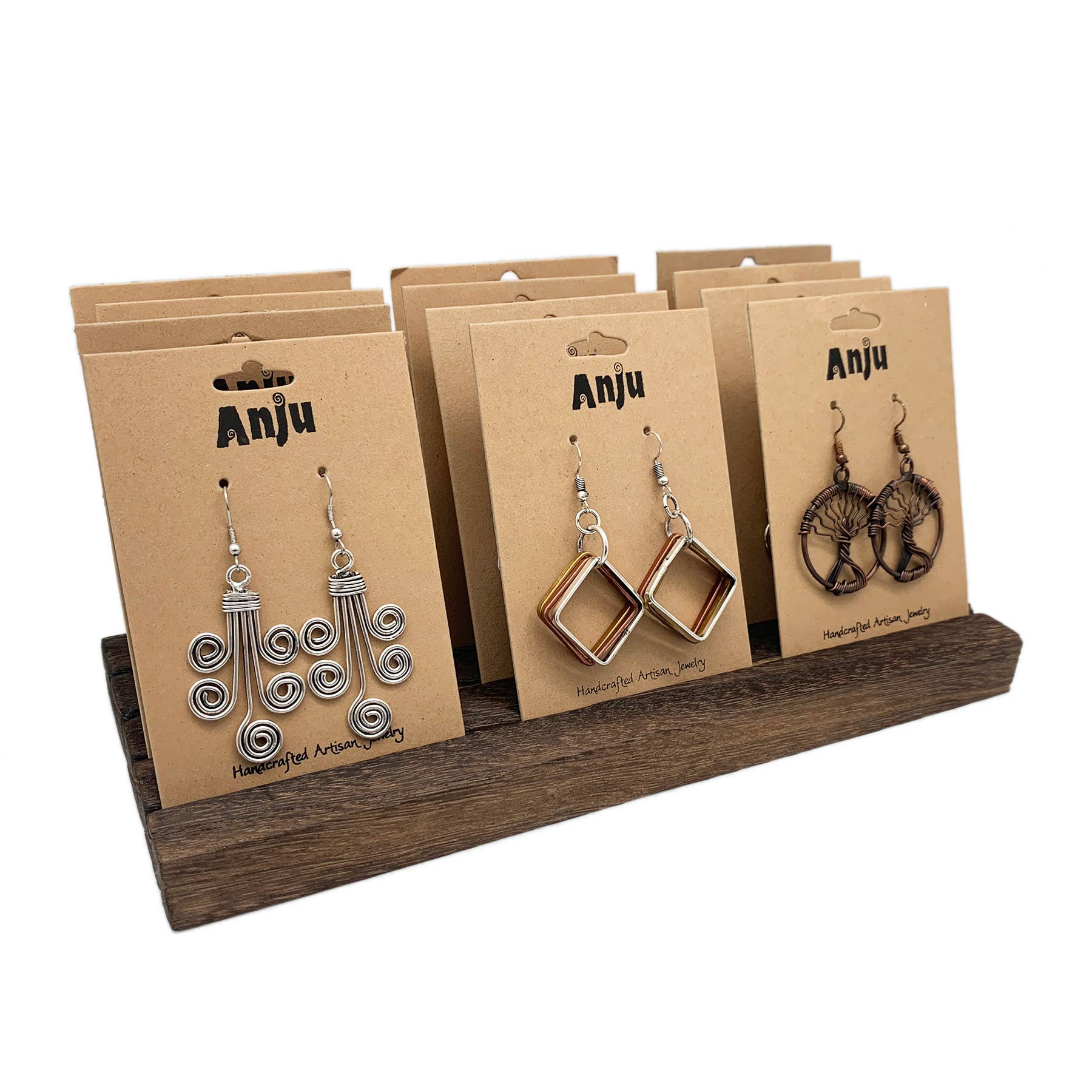 Slotted Carded Earring or Necklace Display - Holds 12 Cards
