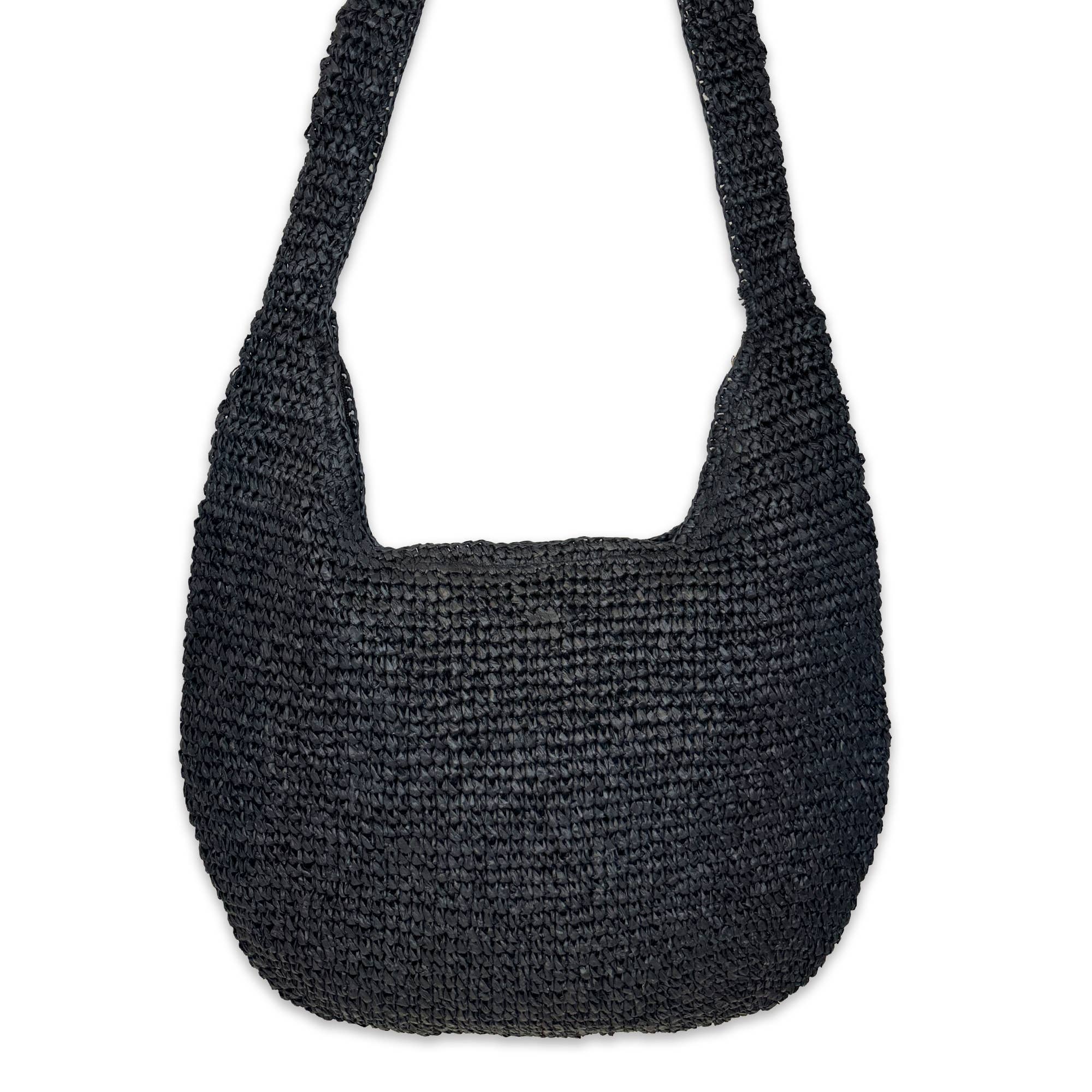 Valencia Bag - Black Raffia Sling Bag