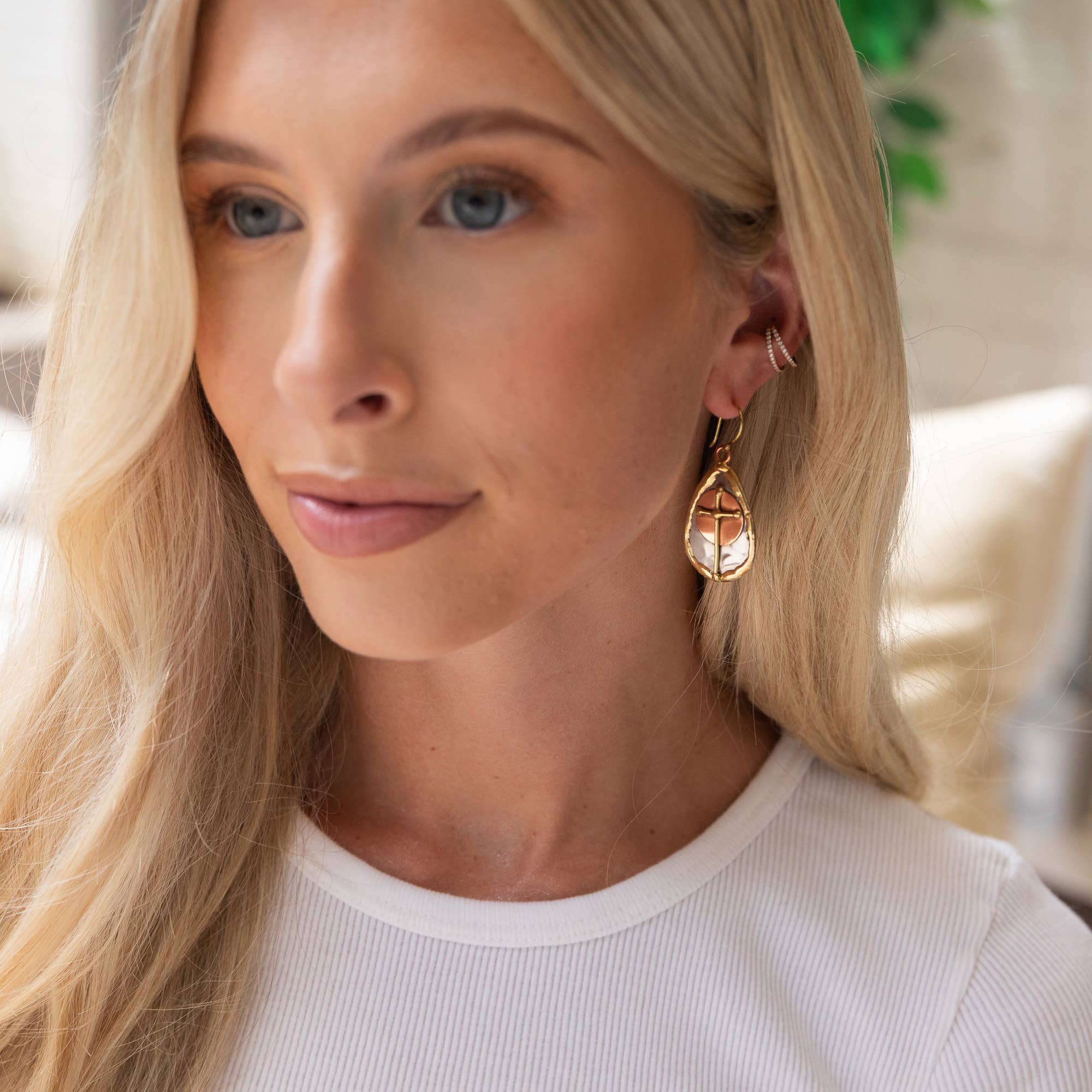 Handcrafted Mixed Metal Fish Earrings