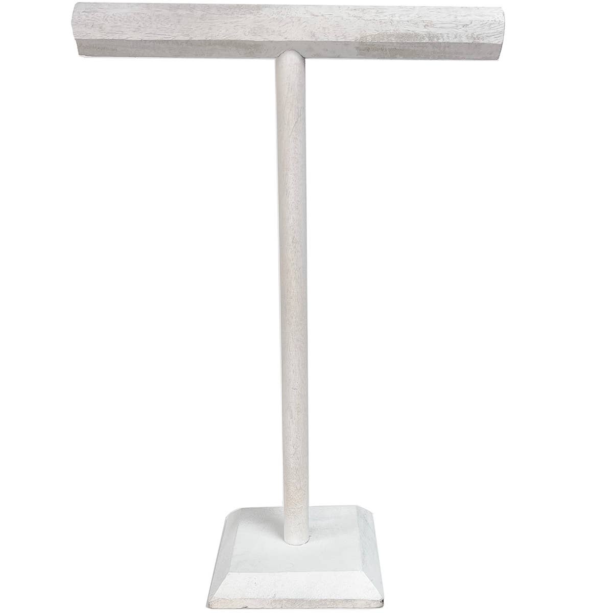 Tall Hexagon T-Bar Wooden Display - White