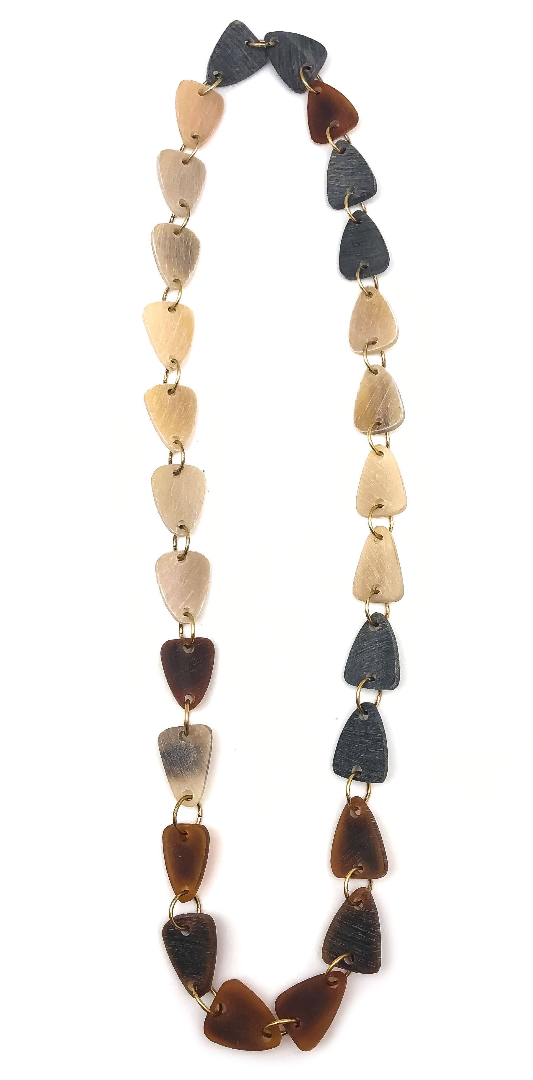 Omala Natural Beige Collection Necklace - Long Triangles