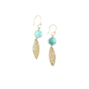 Akriti Gold and Medium Faceted Amazonite Earrings