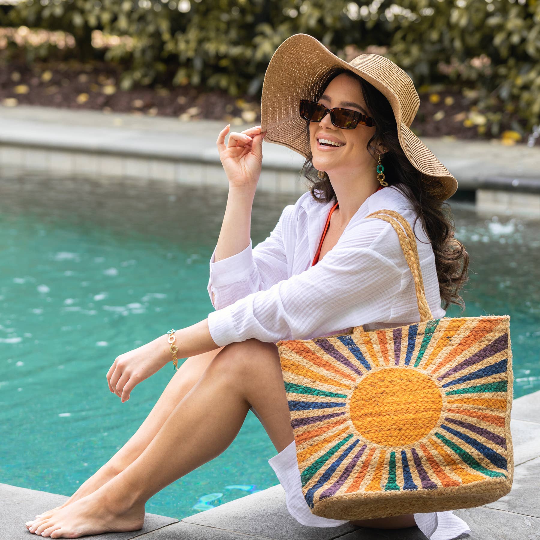 Capri Jute Bag with Tropical Prints