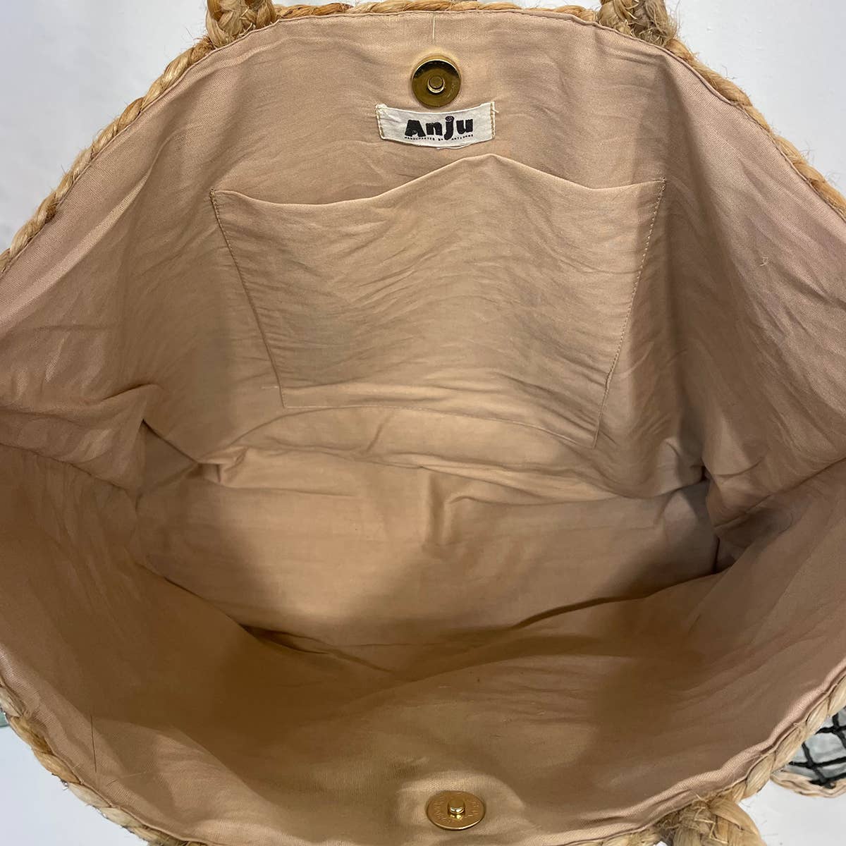 Luna Bag - Jute tote bag with silver accents