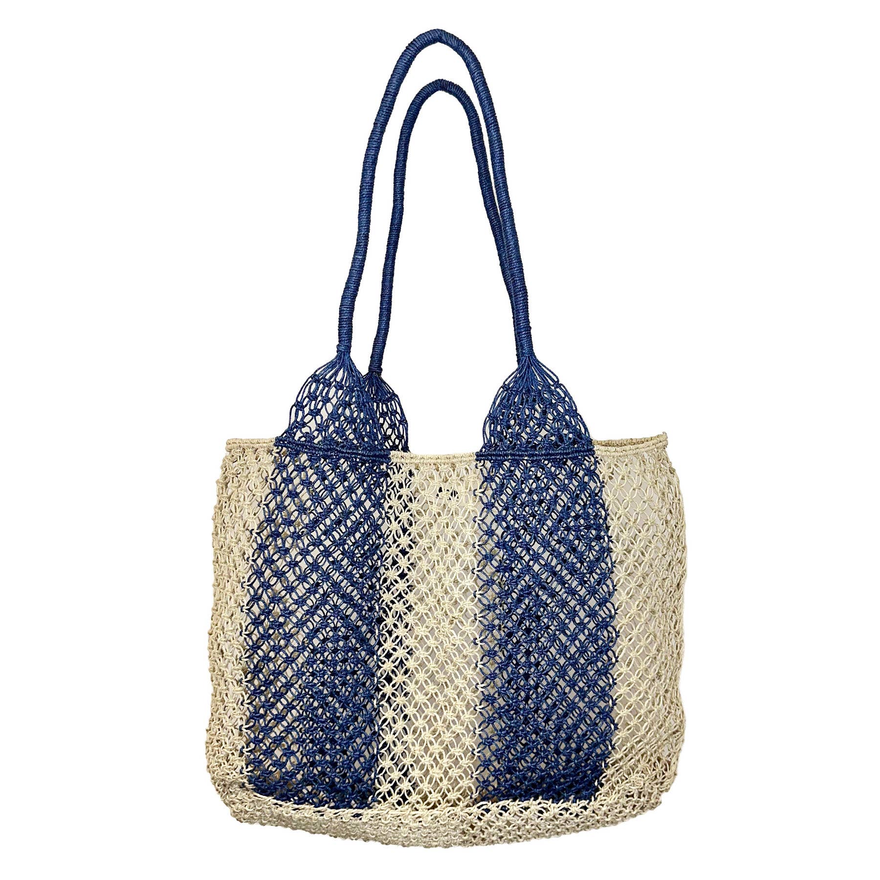 Ariel Woven Jute Striped Beach Bags