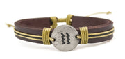 Zodiac Pewter Aquarius Glyph Bracelet