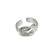 Silver Plated Adjustable Ring - Double Knot